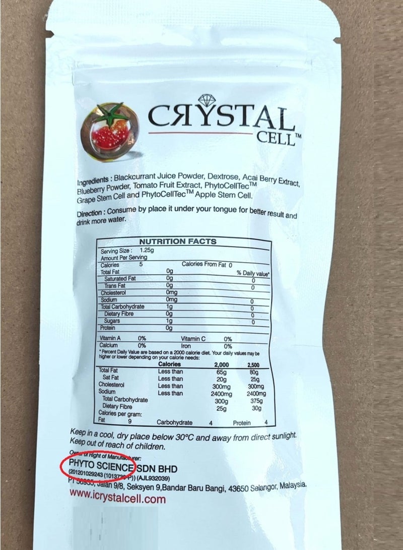 Crystal  Dual Stem Cell Supplement Anti-Aging, Wrinkle Tomato & Berry Extract (14 Sachets) - Image 2
