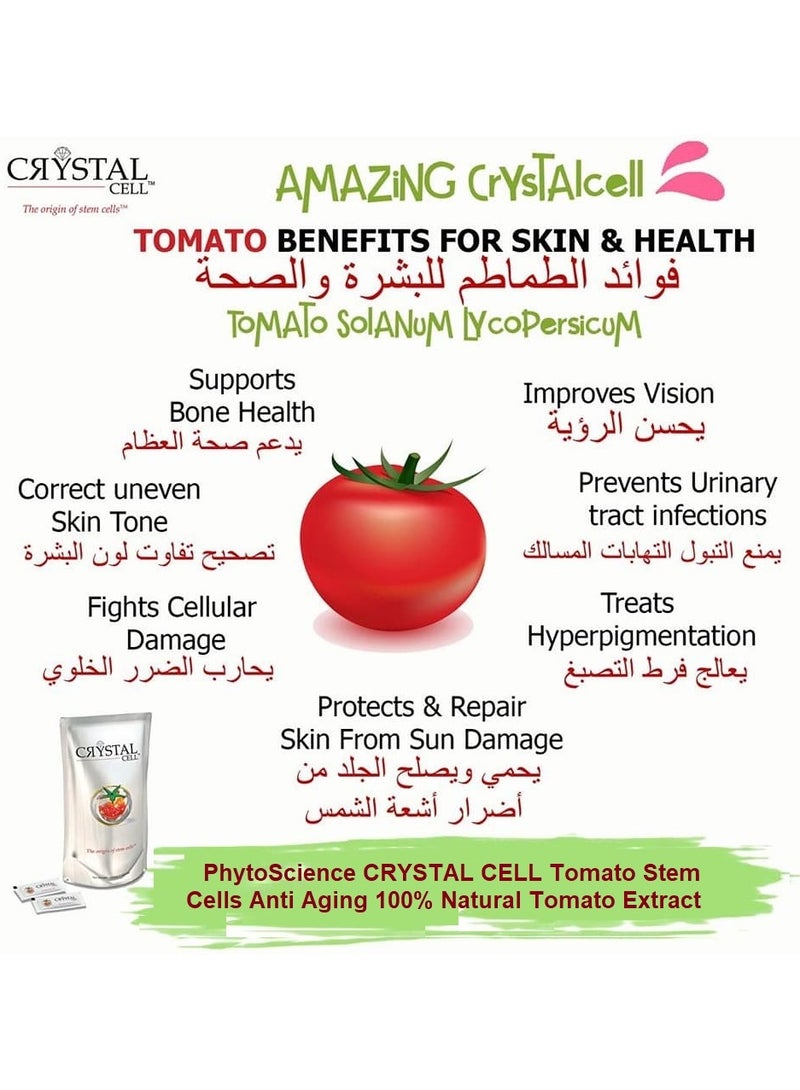 Crystal  Dual Stem Cell Supplement Anti-Aging, Wrinkle Tomato & Berry Extract (14 Sachets) - Image 3