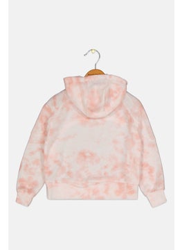 Nine 1 Eight Kids Girl Tie Dye Hooded Sweatshirt, Pink  - Image 2