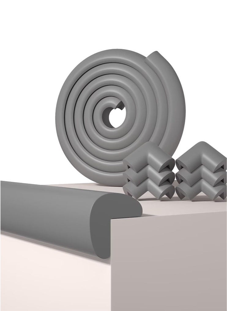 الوجبة واقي زوايا وحواف آمن للأطفال، حماية للحواف، واقيات زوايا وحواف أثاث على شكل حرف L مع 6 قطع من زوايا الفوم، مُلصقة مسبقًا، وسادة ناعمة من مطاط NBR لحماية حواف المكتب وزوايا الجدران، واقي زوايا آمن للأطفال - Image 1