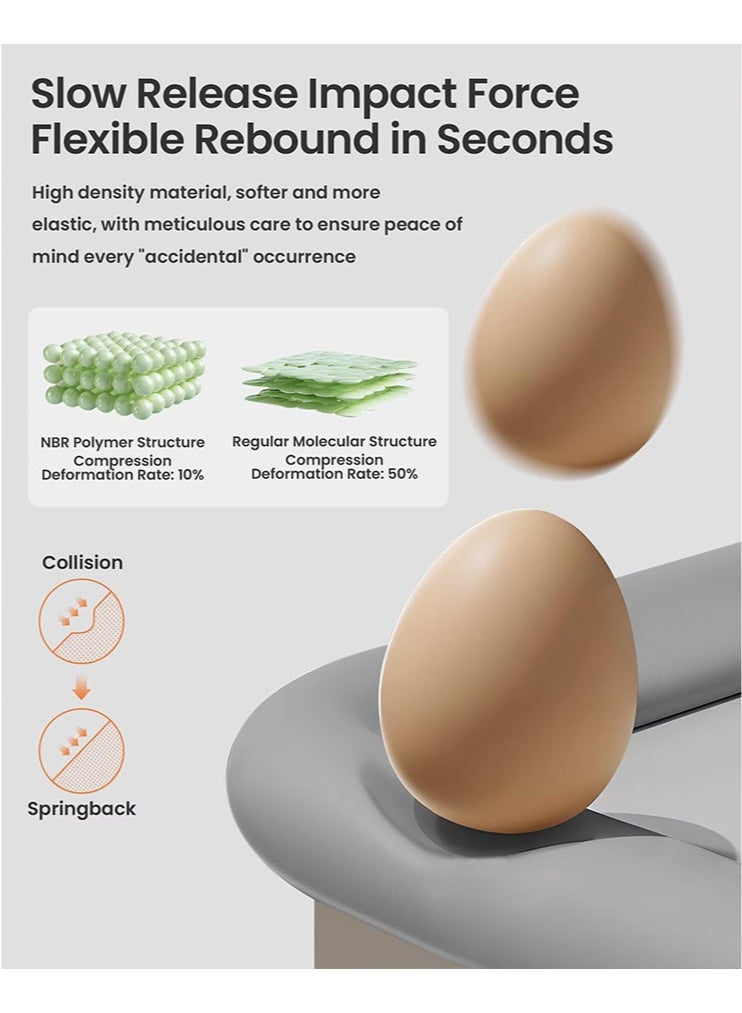 الوجبة واقي زوايا وحواف آمن للأطفال، حماية للحواف، واقيات زوايا وحواف أثاث على شكل حرف L مع 6 قطع من زوايا الفوم، مُلصقة مسبقًا، وسادة ناعمة من مطاط NBR لحماية حواف المكتب وزوايا الجدران، واقي زوايا آمن للأطفال - Image 3