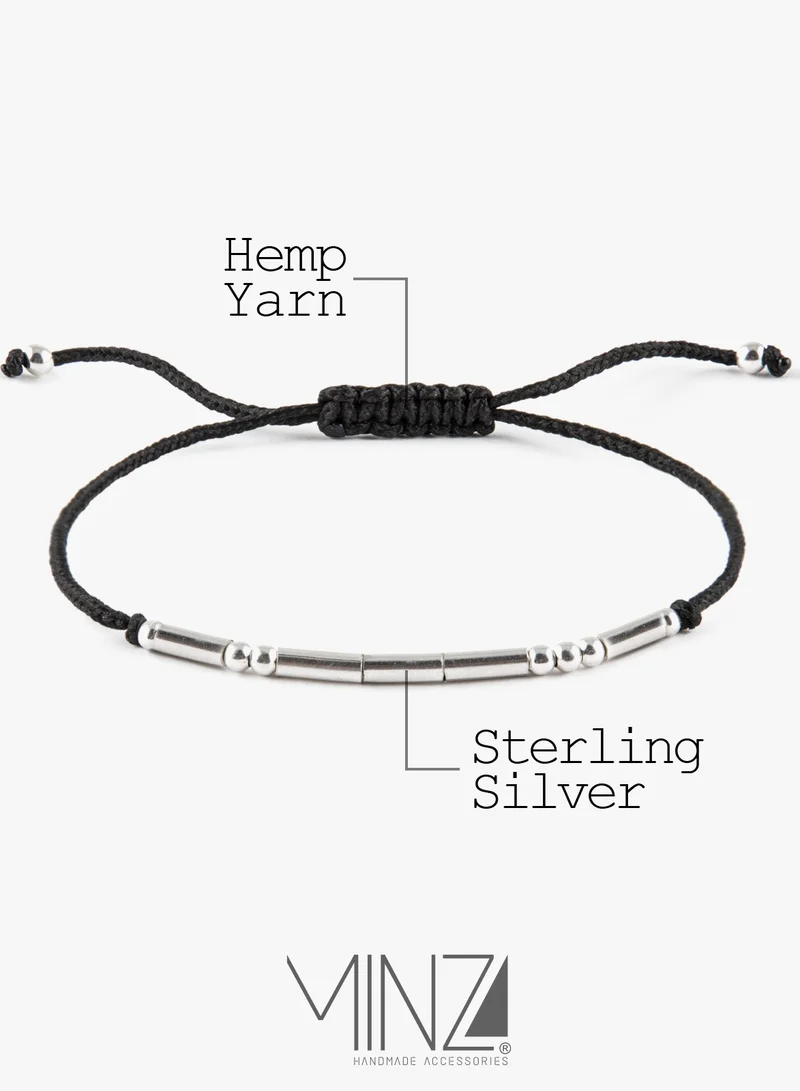 Minza  Minza ” Morse Code ”Pure 925 Sterling Silver, Handmade Bracelet for Women, Woven & Braided Bracelet, 1.00 grams of Silver, Jewelry for Casual & Special Occasion  | Best Price UAE