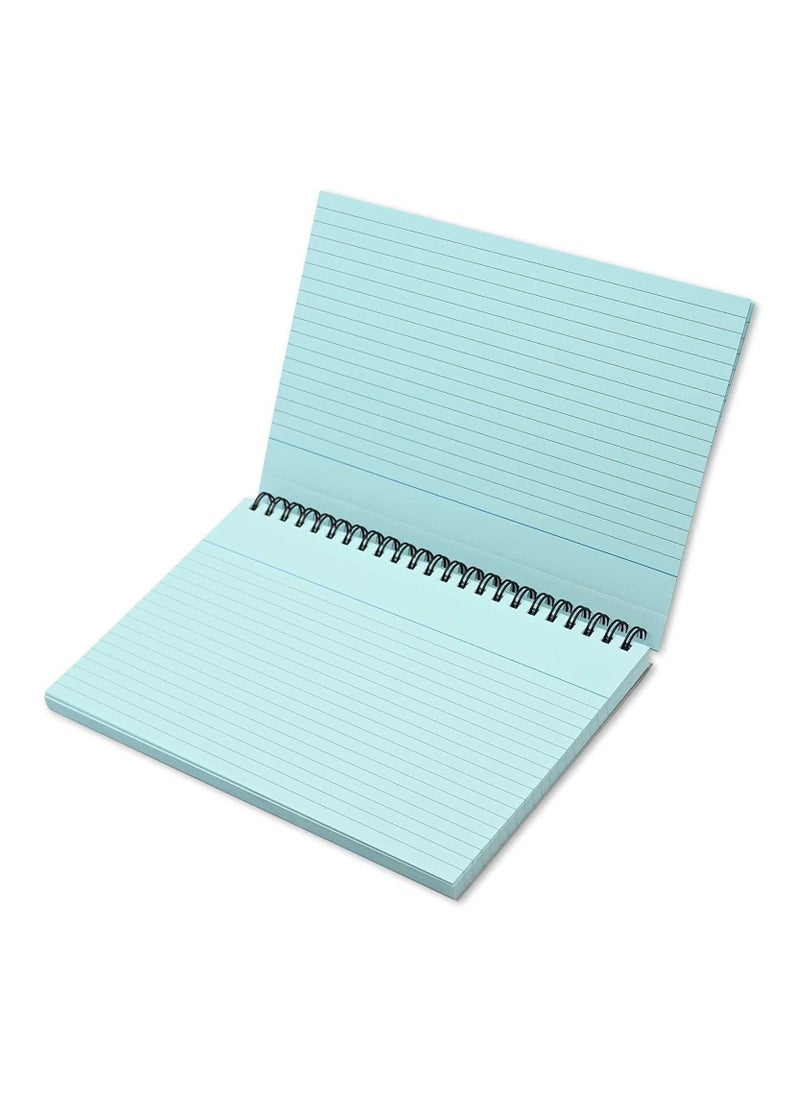 FIS - FIS Ruled Record Card 180 Gsm 8X5 Inch Double Loop Spiral 50 Sheets Blue -FSIC85-180SPBL - Image 1