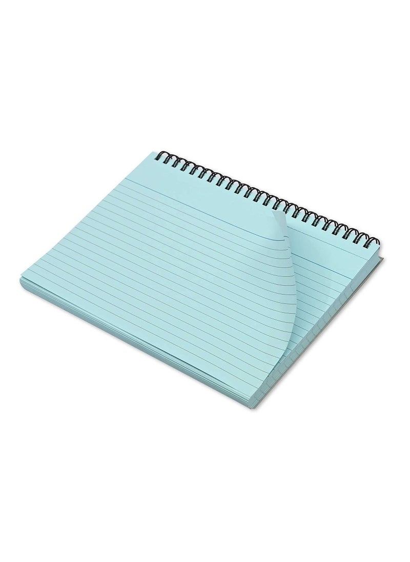 FIS - FIS Ruled Record Card 180 Gsm 8X5 Inch Double Loop Spiral 50 Sheets Blue -FSIC85-180SPBL - Image 1