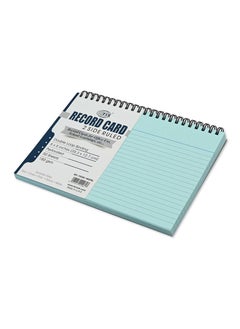 FIS Ruled Record Card 180 Gsm 8X5 Inch Double Loop Spiral 50 Sheets Blue -FSIC85-180SPBL