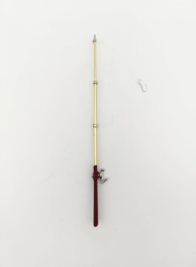 SXFSE Dollhouse Decoration Accessories, 1:12 Dollhouse Miniature Scene Model Fishing Rod Pretend Play Toy (Red, 6.1 inch) - Image 1