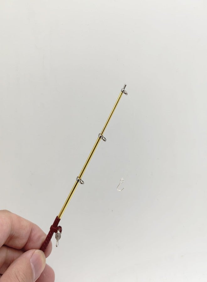 SXFSE Dollhouse Decoration Accessories, 1:12 Dollhouse Miniature Scene Model Fishing Rod Pretend Play Toy (Red, 6.1 inch) - Image 2