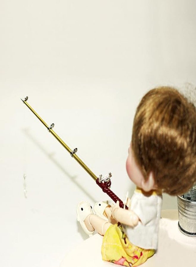SXFSE Dollhouse Decoration Accessories, 1:12 Dollhouse Miniature Scene Model Fishing Rod Pretend Play Toy (Red, 6.1 inch) - Image 4