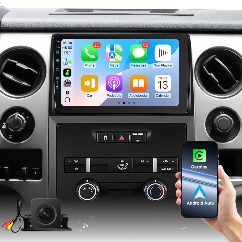 Vosynok 9 Inch Car Radio Stereo Upgrade Android 13 for F150 2009-2012 with CarPlay Android Auto 1080P Backup Camera/BT5.4 ((4Ram 64 ROM) 9inch) - Image 1