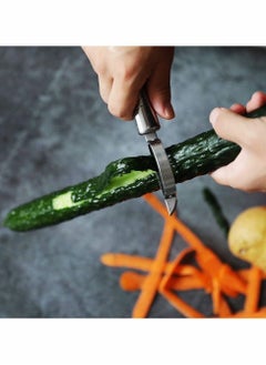 Excefore Peeler Grater, Stainless Steel Potato Cucumber Carrot Grater Peeler Vegetables Fruit Double Planing Grater Kitchen Easy-grip Handheld Multifunctional for Potato Carrot Apple Citrus, 2pcs  - Image 3