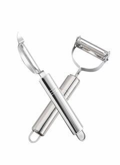 Excefore Peeler Grater, Stainless Steel Potato Cucumber Carrot Grater Peeler Vegetables Fruit Double Planing Grater Kitchen Easy-grip Handheld Multifunctional for Potato Carrot Apple Citrus, 2pcs  - Image 2