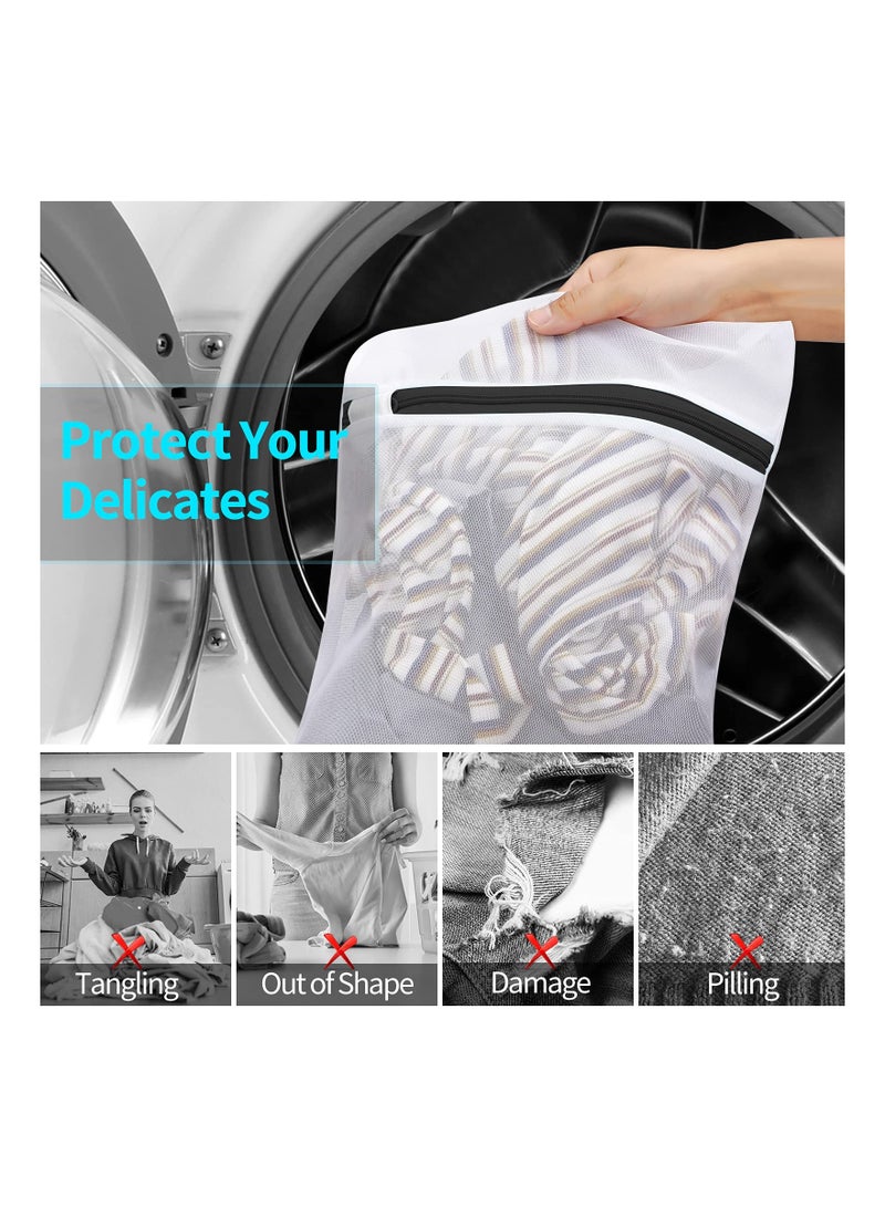 Zikra 6 Pcs/Set Mesh Laundry Bags Reusable Washing Machine Bag Travel Laundry Bags for Dirty Clothes, Mesh Laundry Bags for Delicate Blouse, Hosiery, Underwear, Bra, Shoes, Lingerie Baby Clothes (3L+3M) - Image 3