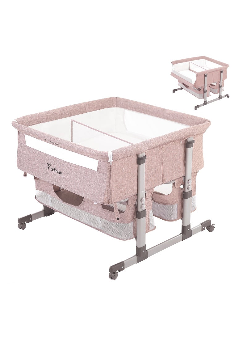 TEKNUM Baby Twin Bed Side With Horizontal Adjustment - Fellow - Ivory - Image 5