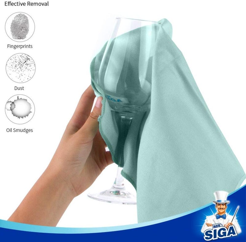 Mr Siga MR.SIGA Ultra Fine Microfiber Cloths for Glass, Pack of 12, 35 x 40cm (13.7" x 15.7") - Image 3