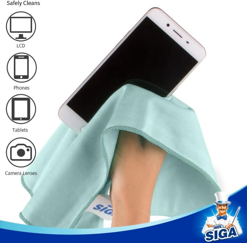 Mr Siga MR.SIGA Ultra Fine Microfiber Cloths for Glass, Pack of 12, 35 x 40cm (13.7" x 15.7") - Image 4