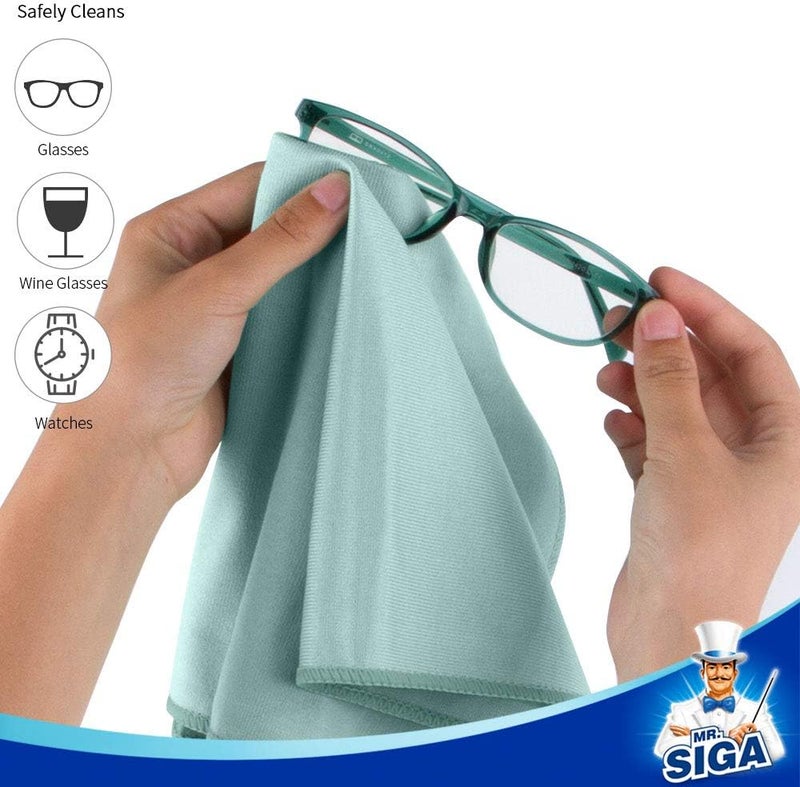 Mr Siga MR.SIGA Ultra Fine Microfiber Cloths for Glass, Pack of 12, 35 x 40cm (13.7" x 15.7") - Image 5