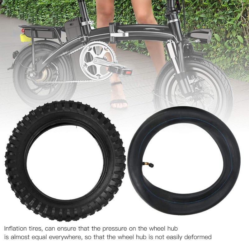 woobles Electric Bike Tire, 12 1/2x2.75 Electric Bicycle Tire and Inner Tube Set Scooter Inflatable Rubber Tire Replacement Black - Image 3