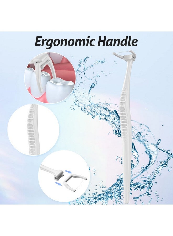 RAZOKO Dental Floss Picks, Clean Dental Flossers Kit With 2 Handle And 180 Extra Strength Refills - Image 3