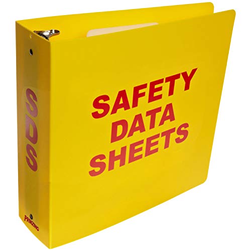 Brady 2025 3" Diameter Rings, Polyethylene, Red On Yellow Color Standard MSDS Binder, Legend "Material Safety Data Sheets" - Image 4
