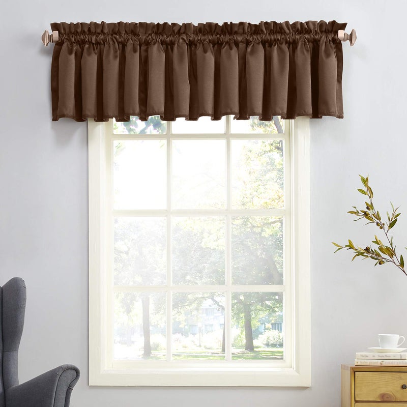 Sun Zero Barrow Energy Efficient Rod Pocket Curtain Valance Pair - Image 1