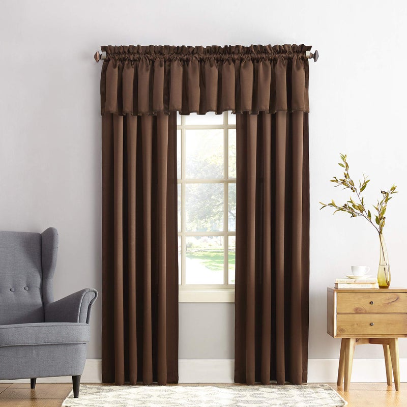 Sun Zero Barrow Energy Efficient Rod Pocket Curtain Valance Pair - Image 4