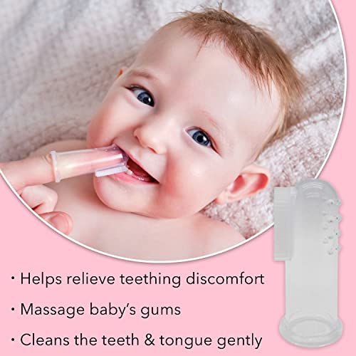 Gadgetime USA Baby Finger Toothbrush (Set of 3) - Silicone Baby Toothbrush with 3 Cases in Blue, Pink & Clear- Toddler Training Toothbrush - Newborn Oral Massager - Easy Oral Hygiene for Kids & Pets - Image 5