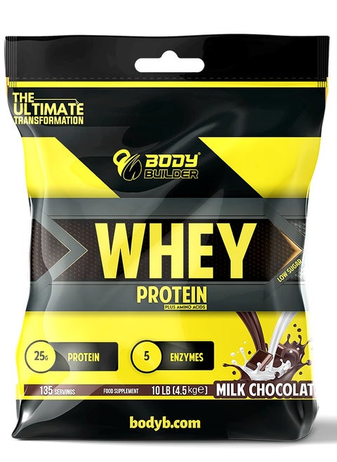 Body Builder 100% Whey Protein, Support Muscle Growth and Repair, Fast Absorption, Milk Chocolate Flavor, 10 Lbs