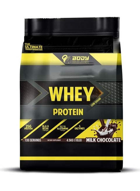 Body Builder 100% Whey Protein, Support Muscle Growth and Repair, Fast Absorption, Milk Chocolate Flavor, 10 Lbs