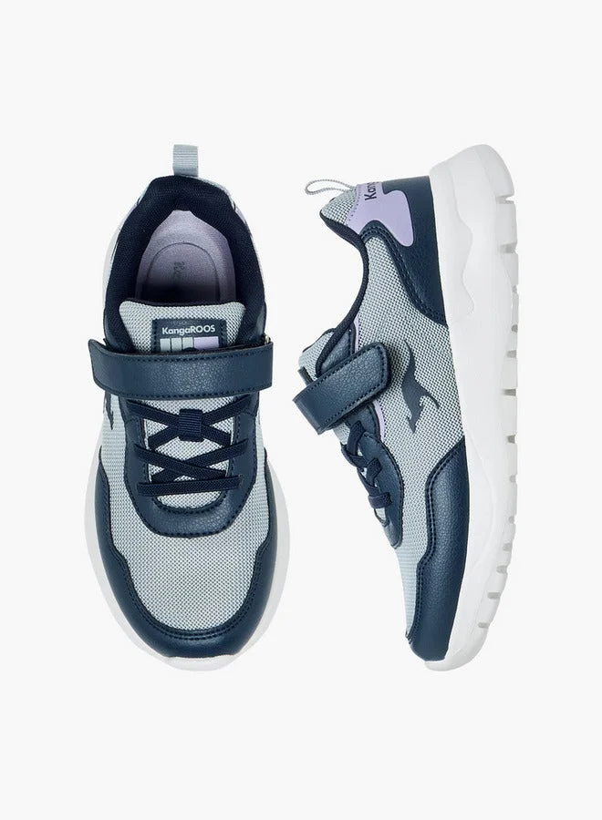 kangaROOS Girls' Colourblock Sports Shoes with Hook and Loop Closure