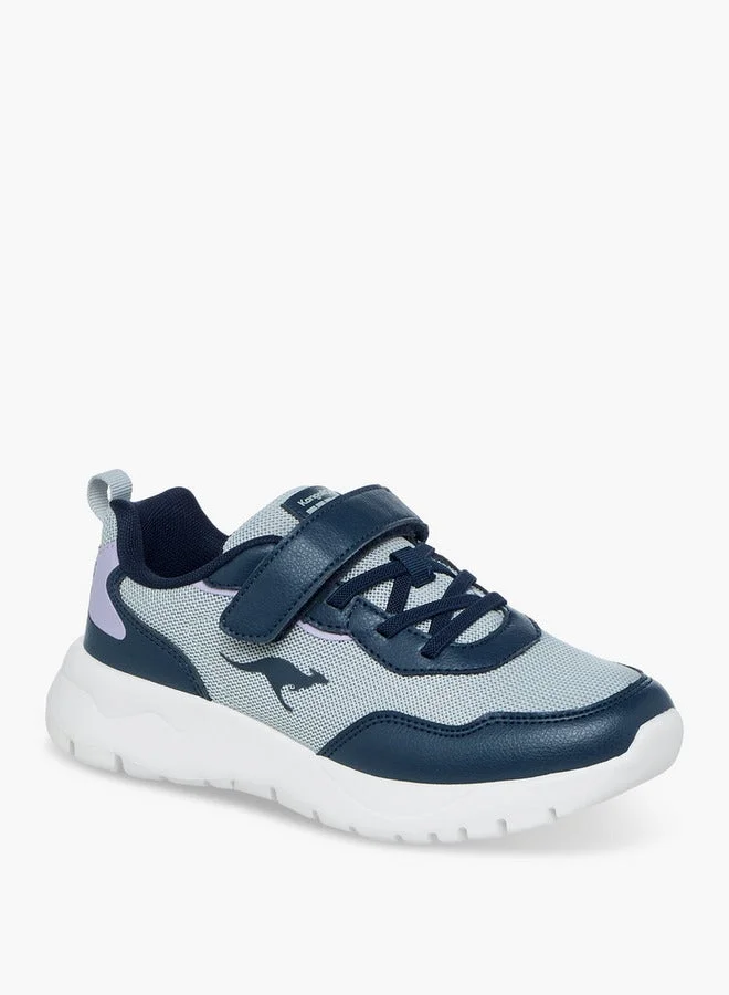 kangaROOS Girls' Colourblock Sports Shoes with Hook and Loop Closure