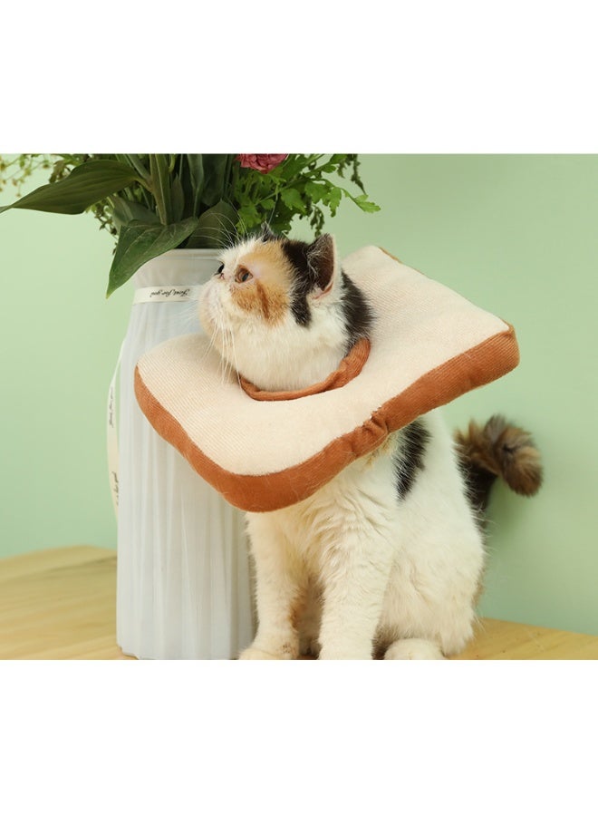 ILovhaprty Toast Cat Recovery Collar for 2.5–4kg Cats Adjustable Cat Cone Collar Soft Funny Toast-Shaped Soft Elizabeth Collar, Comfortable Anti-Licking Cone for Recovery, Bathing & Grooming - Image 5