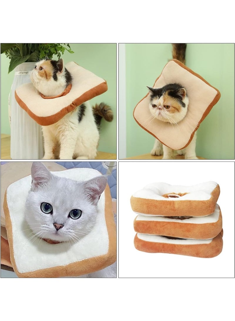 ILovhaprty Toast Cat Recovery Collar for 2.5–4kg Cats Adjustable Cat Cone Collar Soft Funny Toast-Shaped Soft Elizabeth Collar, Comfortable Anti-Licking Cone for Recovery, Bathing & Grooming - Image 3