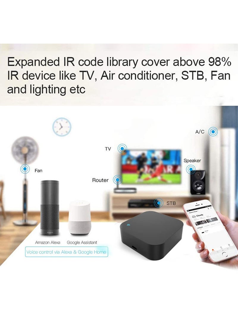 SYOSI - Smart Universal IR Blaster with Temperature Humidity Monitor,Tuya Universal IR Remote Control with LCD Display,for TV Air Conditioner STB Audio, Works with Alexa, Google Home, IFTTT - Image 1