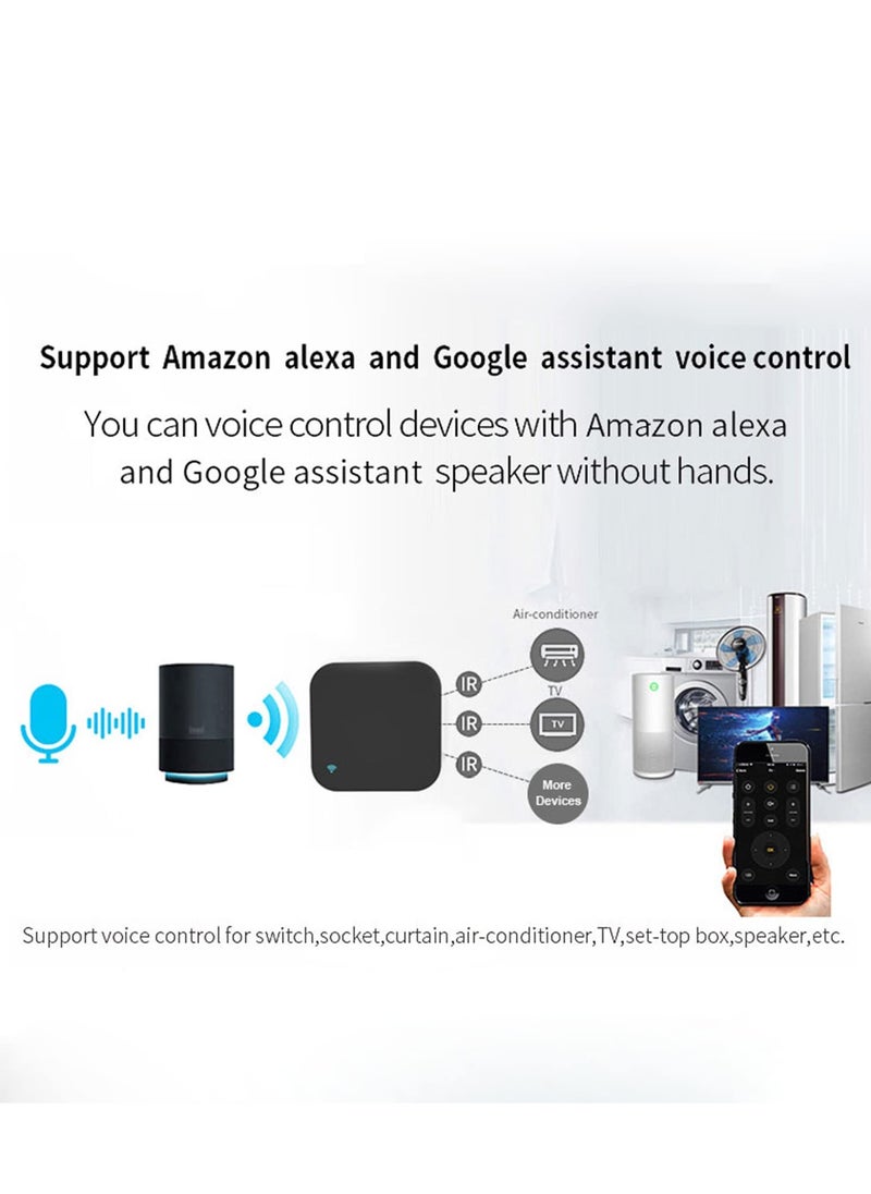 SYOSI - Smart Universal IR Blaster with Temperature Humidity Monitor,Tuya Universal IR Remote Control with LCD Display,for TV Air Conditioner STB Audio, Works with Alexa, Google Home, IFTTT - Image 1