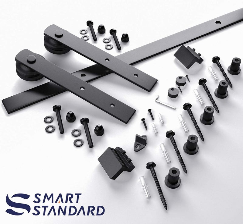 SMARTSTANDARD 6.6FT Barn Door Hardware kit, Barn Door Track, Sliding Door Hardware kit, Smoothly and Quietly -Heavy Duty Sturdy -Easy to Install, Fit 36"-40" Wide Panel (I Shape Hanger) - Image 3