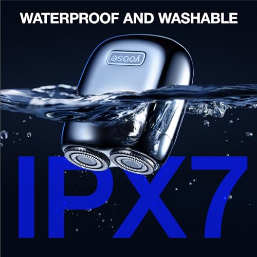 yoose Mini Electric Shaver, Alloy Portable Travel Shavers, Cordless Shaving, USB-C Rechargeable Electric Razor for Men, Dry Shave, IPX7 Waterproof, Detachable Head, Easy Cleaning, Green - Image 5