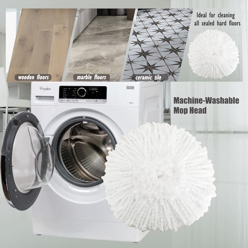 FAMEBIRD 4 Pack Mop Replacement Heads Compatible with 1 Tank System Microfiber Spin Mop Replace Head Mop Refills Safe for Deep Cleaning All Hard-surfaced Floors - Image 3