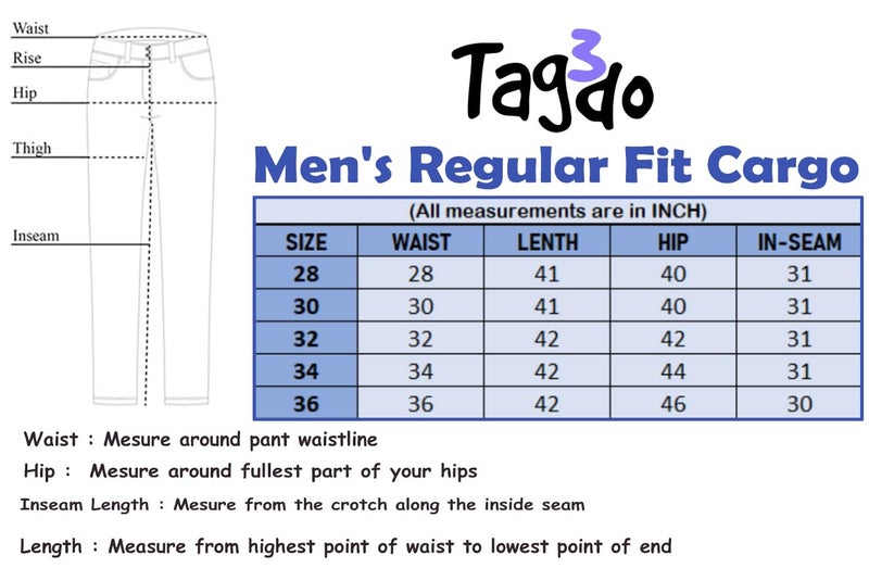 TAGDO Men's Casual Techwear Drawstring Cargo Pants Hiphop Baggy Pants (RF-Cargo-2024-Olive-32) - Image 4