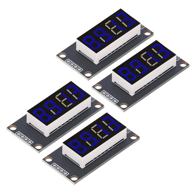 تصميم منتشر عالميا شاشة عرض أنبوب رقمية Fydun، 4 مجموعات من شاشات LED ذات 7 أجزاء رقمية 0.36 بوصة مع شريحة تشغيل TM1637، لوحة حمراء MRA110B (زرقاء MRA110D) - Image 3