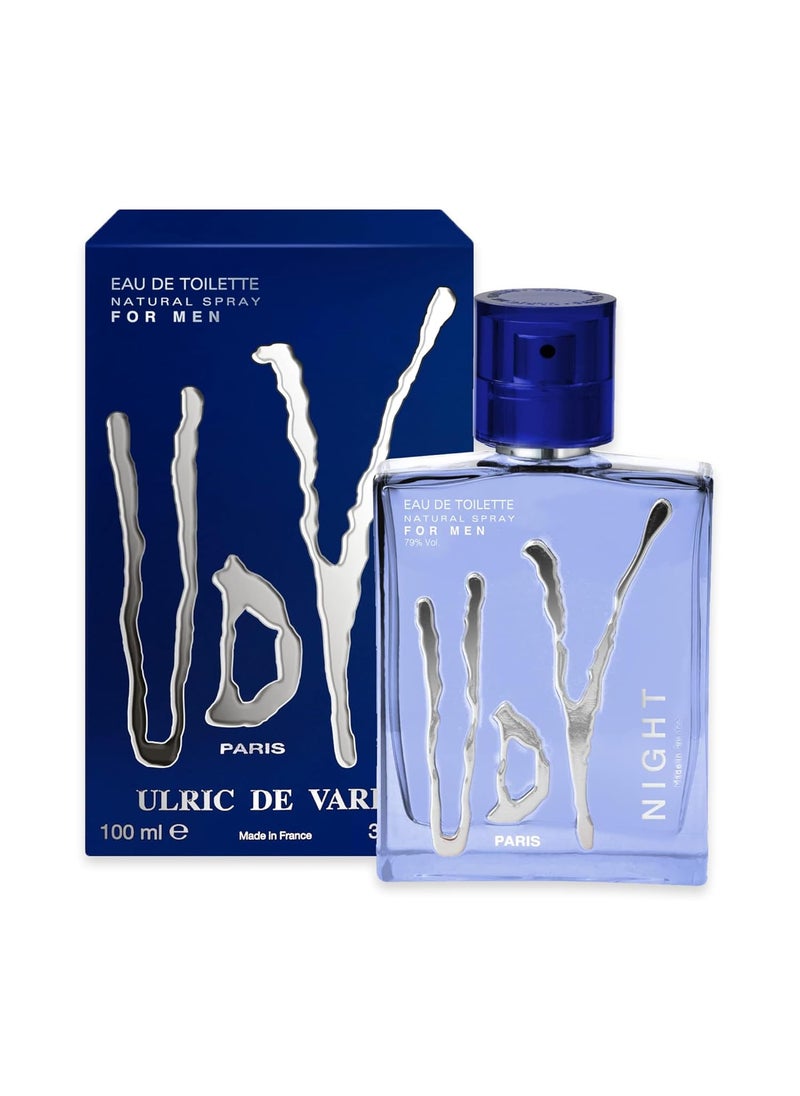 Ulric De Varens Ulric De Varens NIGHT  Eau De Toilette for Men  Captivating Enchanting and Luxurious Easy to Love Manly and Notes of Bergamot Mandarin Pineapple and Cedar Bold and Fearless Men  34 Fl Oz 
