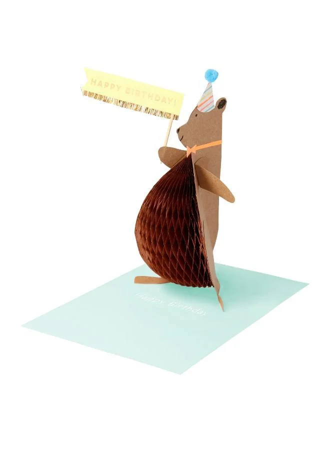 Meri Meri Honey Bear Stand-Up Birthday Card
