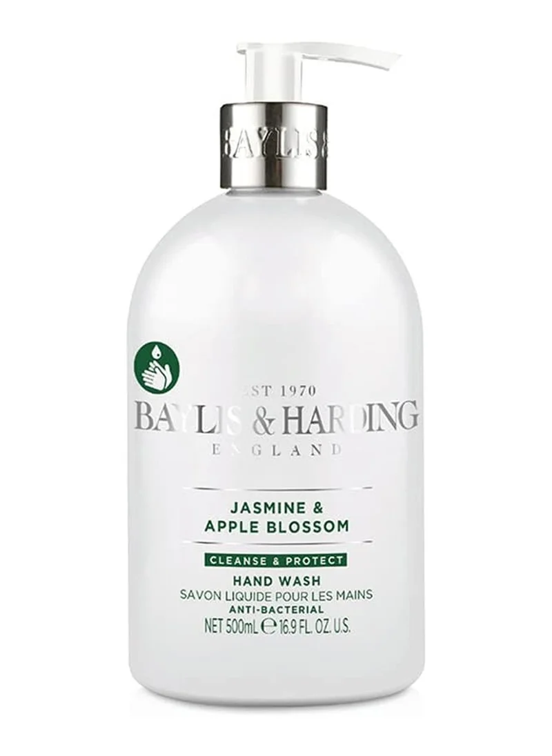 بايليس & هاردينج Anti-Bacterial Hand Wash - Jasmine & Apple Blossom, 500ml | Moisturizing Liquid Soap for Sensitive Skin | Daily Use Hand Cleaner for Home, Kitchen & Bathroom | Gentle Floral Scent