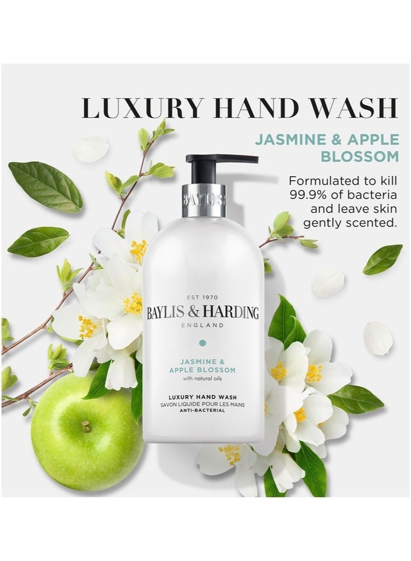 Baylis & Harding Jasmine and Apple Blossom Hand Wash, 500ml | Anti-Bacterial and Moisturizing Liquid Soap for Sensitive Skin | Gentle Floral Scent - Image 3