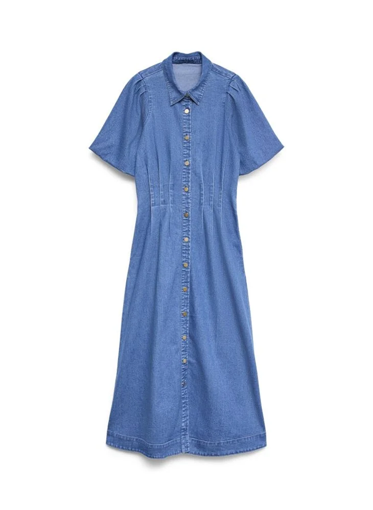 VERO MODA CASSIDY DENIM Buttoned maxi DRESS