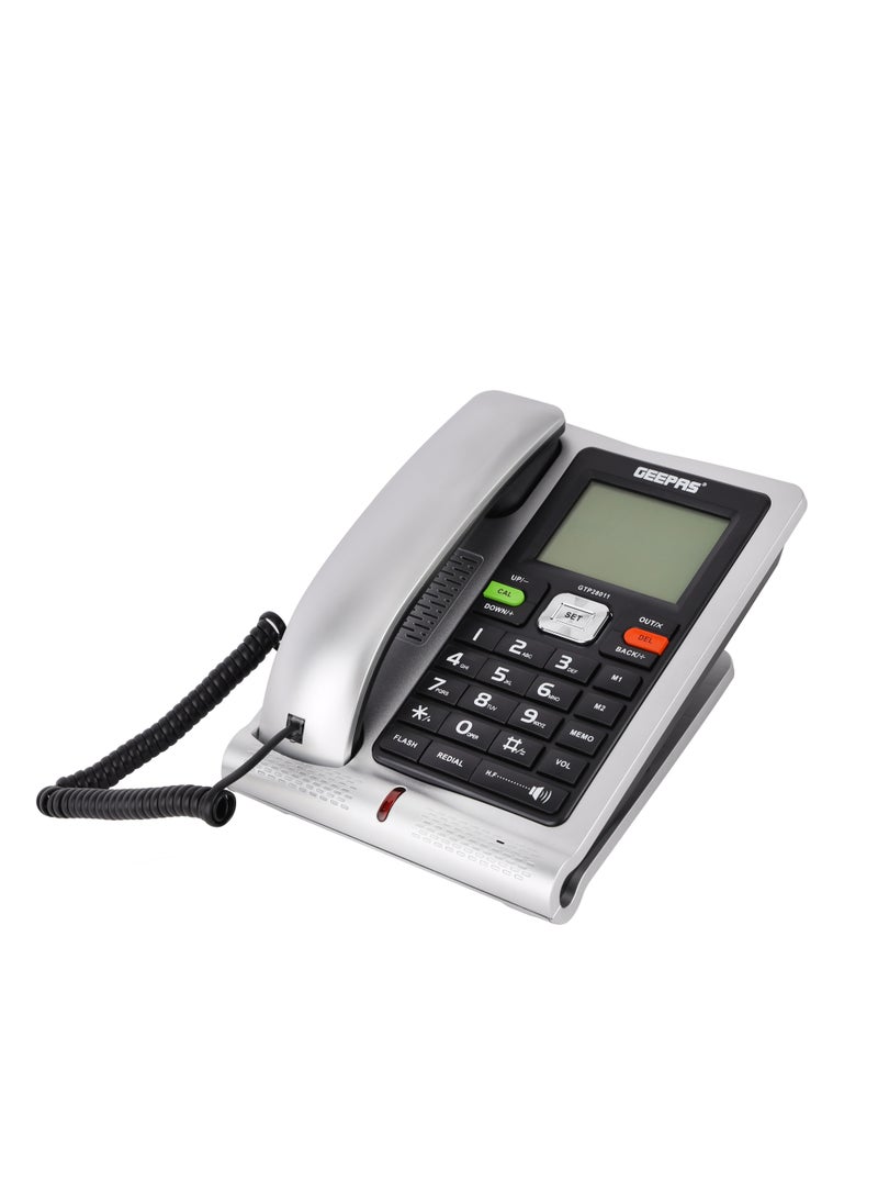 GEEPAS - Geepas Executive Telephone with Caller ID GTP28011 , With 16-Digit LCD Display and White Backlight, Solid Built Quality and Classic Design, Hands Free Function and Auto Redial - Image 1