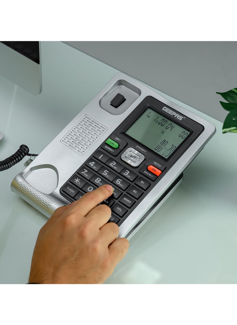 GEEPAS - Geepas Executive Telephone with Caller ID GTP28011 , With 16-Digit LCD Display and White Backlight, Solid Built Quality and Classic Design, Hands Free Function and Auto Redial - Image 1