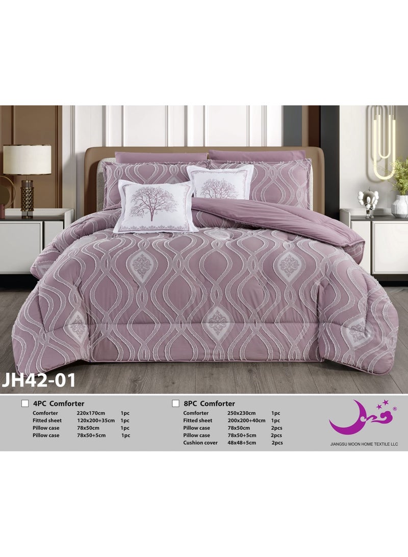 مون طقم لحاف مفرش  ملكي من مون  مقاس نفرين مكون من 8 قطع بحجم 250x230 سم