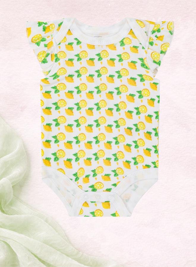 Mothers Choice Pack Of 3 -Lemon Print Ruffle Sleeve Bodysuit - Image 5