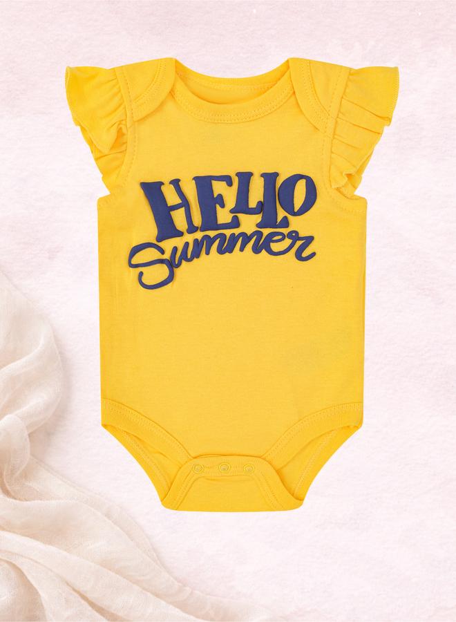 Mothers Choice Pack Of 3 -Lemon Print Ruffle Sleeve Bodysuit - Image 4