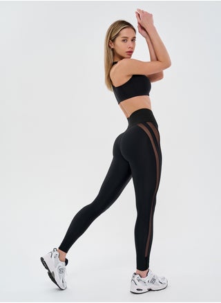 Stripcut Leggings Black